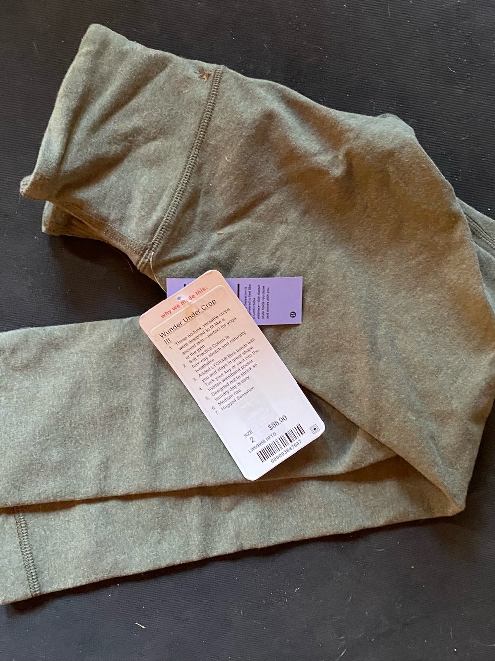lululemon athletica Olive Green Wunder Under Crop Leggings